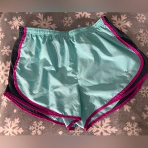 Nike Women's Athletic Shorts - Aqua and Pink